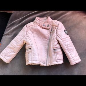 The most adorable 2T light pink Motorcycle jacket